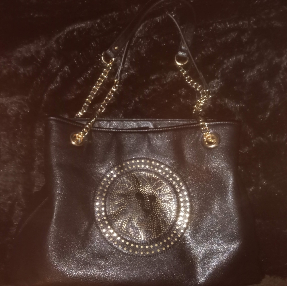 Anne Klein leo legacy black shoulder tote bag